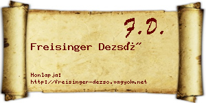 Freisinger Dezső névjegykártya